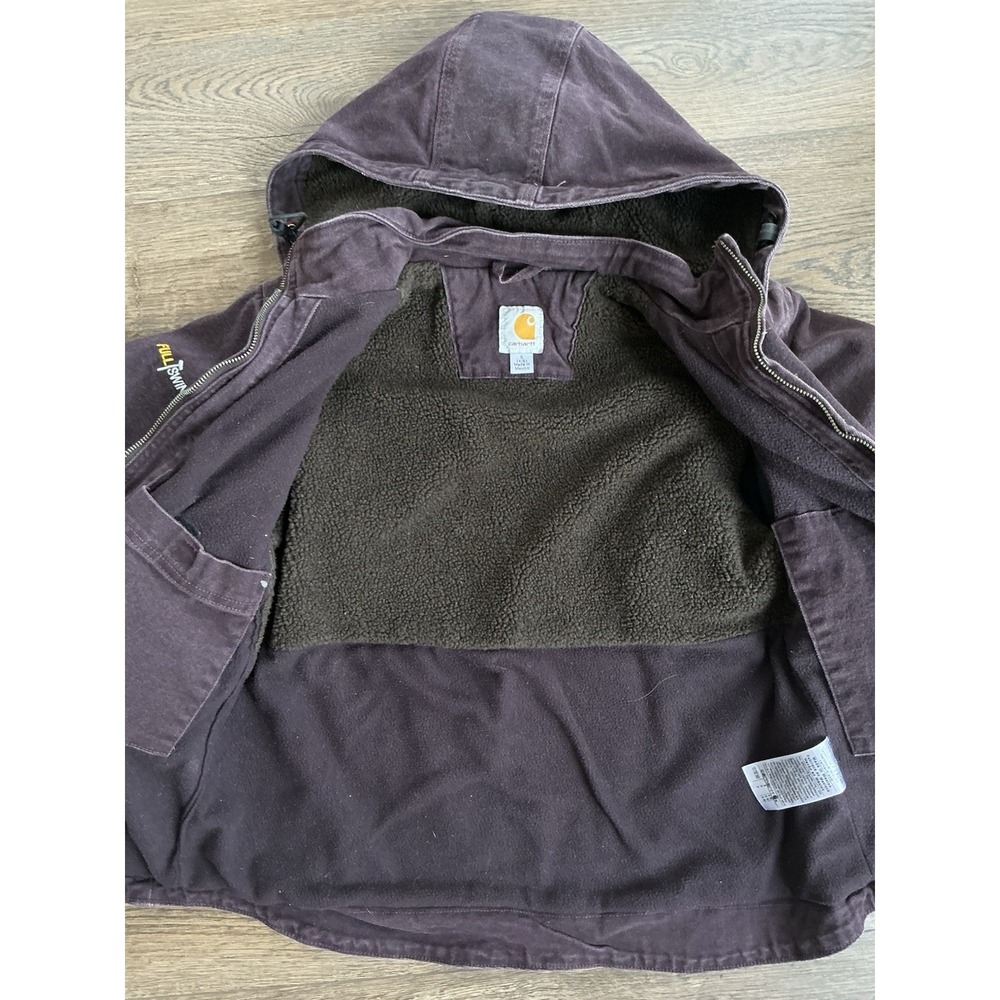 Vintage Women's Removable Hooded Plum Carhartt Jacket Purple Small - Picture 3 of 9